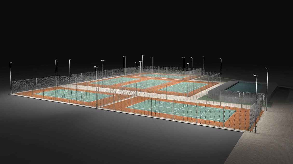 Outdoor Sports Lighting Tennis Courts