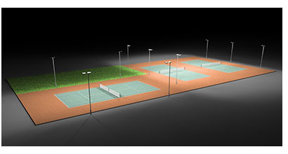 Tennis Court Lighting with Grass