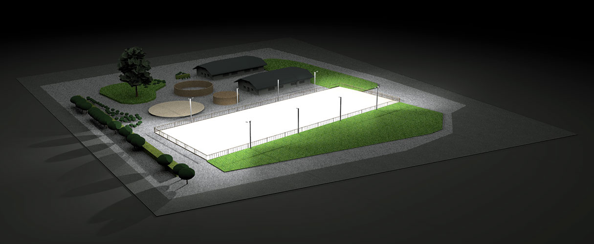 Floodlit Equestrian Arena Illustration